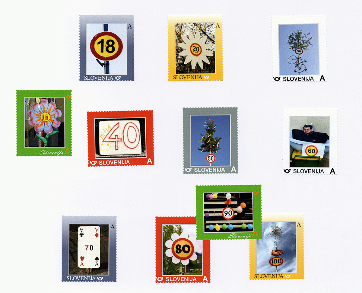 Lucija Rosc / Postage Stamps with Birthday Maypoles