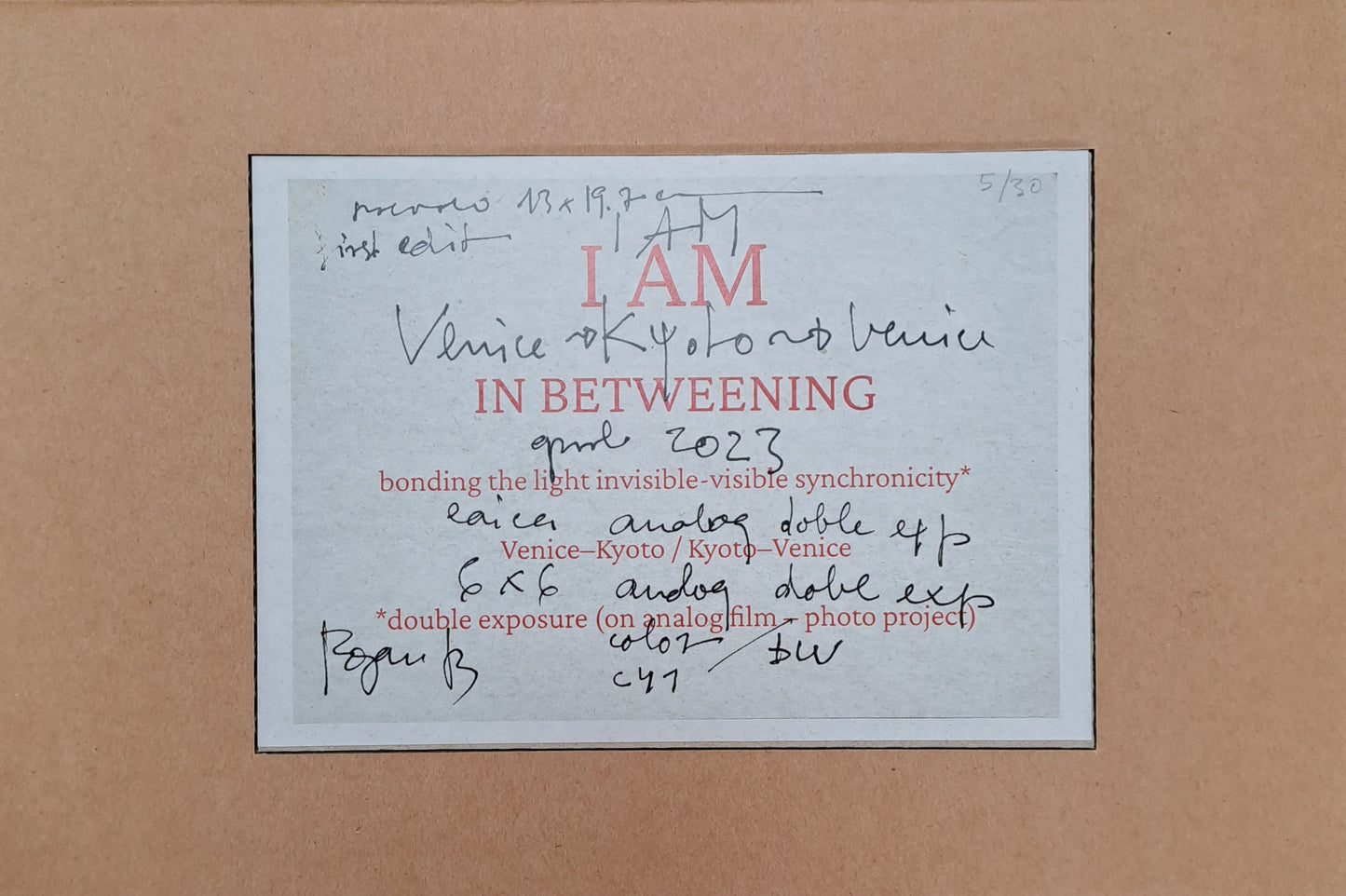 Bojan Brecelj / I AM - Venice - Kyoto - Venice