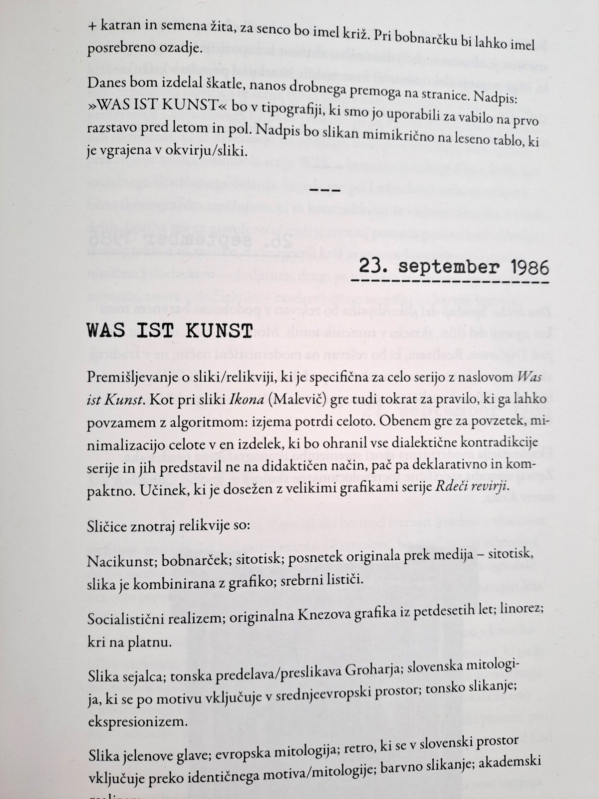 Dušan Mandić / Slikarjev dnevnik (1984–1990)
