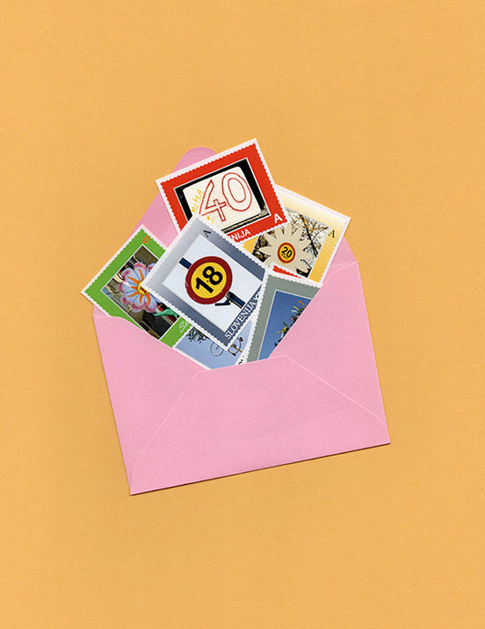 Lucija Rosc / Postage Stamps with Birthday Maypoles