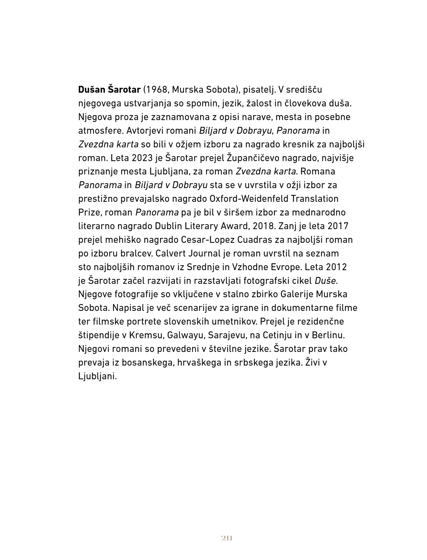 Dušan Šarotar / Počivališča na poti